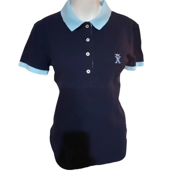 Vicompte A Navy Blue / Light Blue Polo Size 3 (Small USA) - Picture 1 of 8